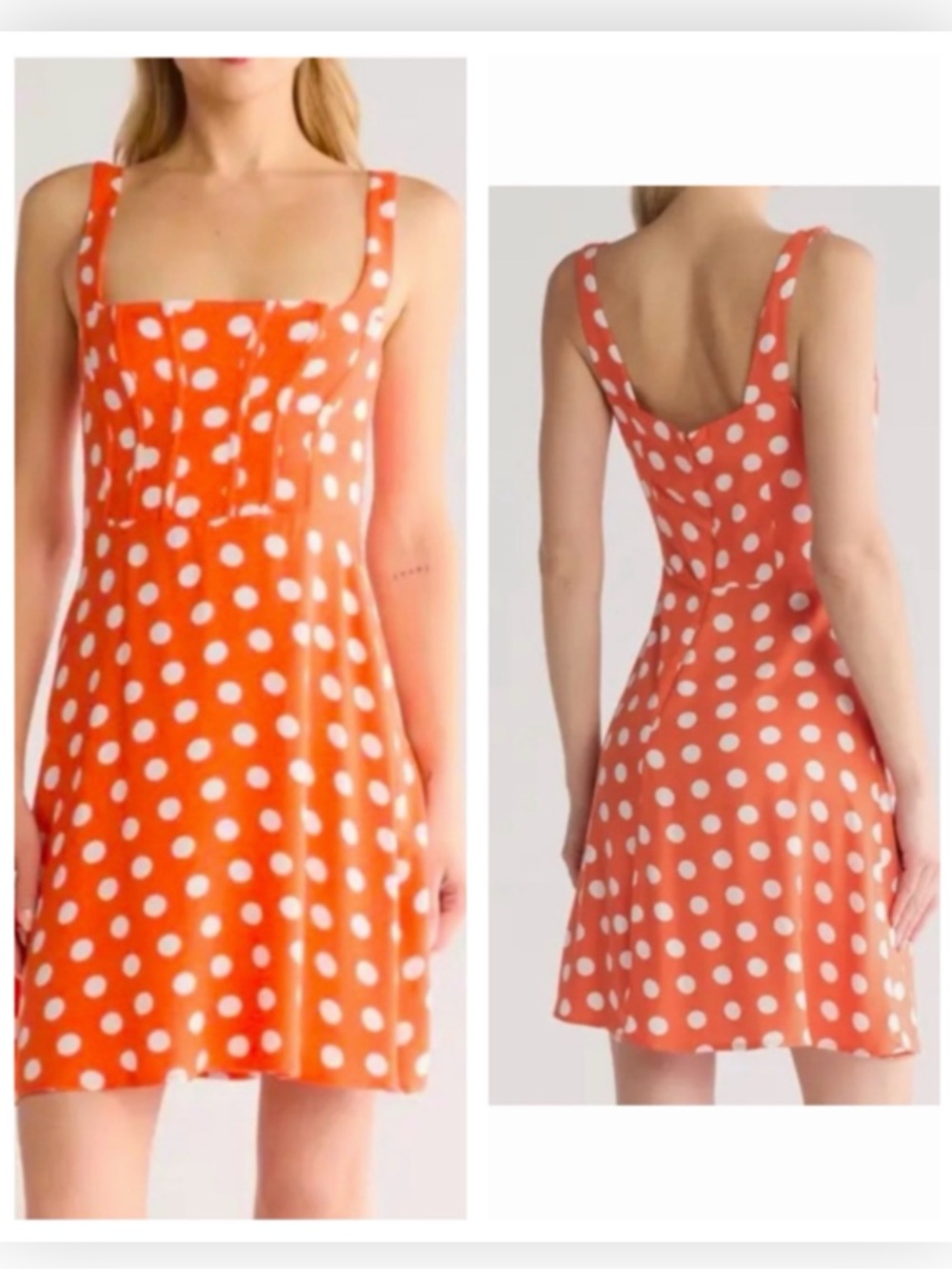AFRM Lindsi Polka Dot Corset Mini Dress $100